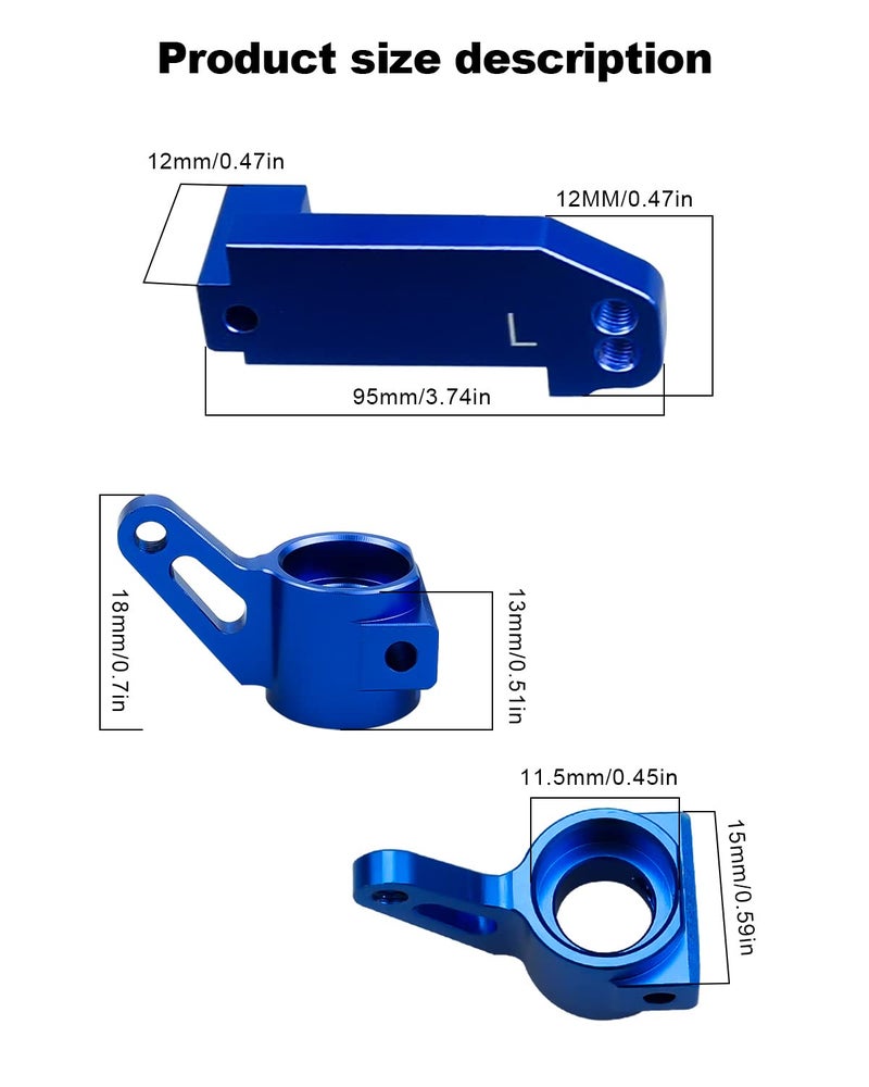 GUZIKO Caster Blocks and Steering Blocks Alloy Front Upgrades Parts Fits for Traxxas 1/10 2WD Slash Stampede Rustler Nitro Slash Replace 3736 3632 - Image 2